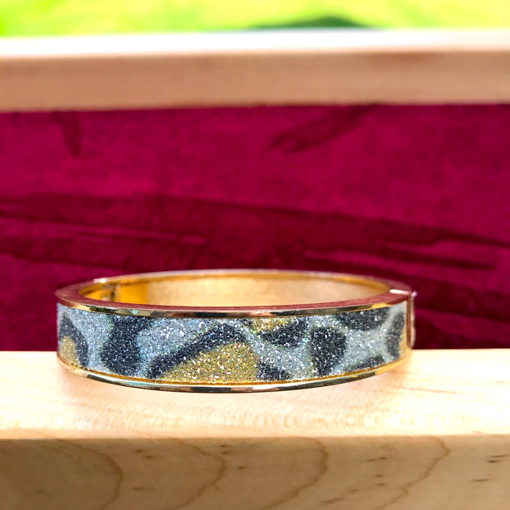 NEW Leopard print and gold bracelet spring closure